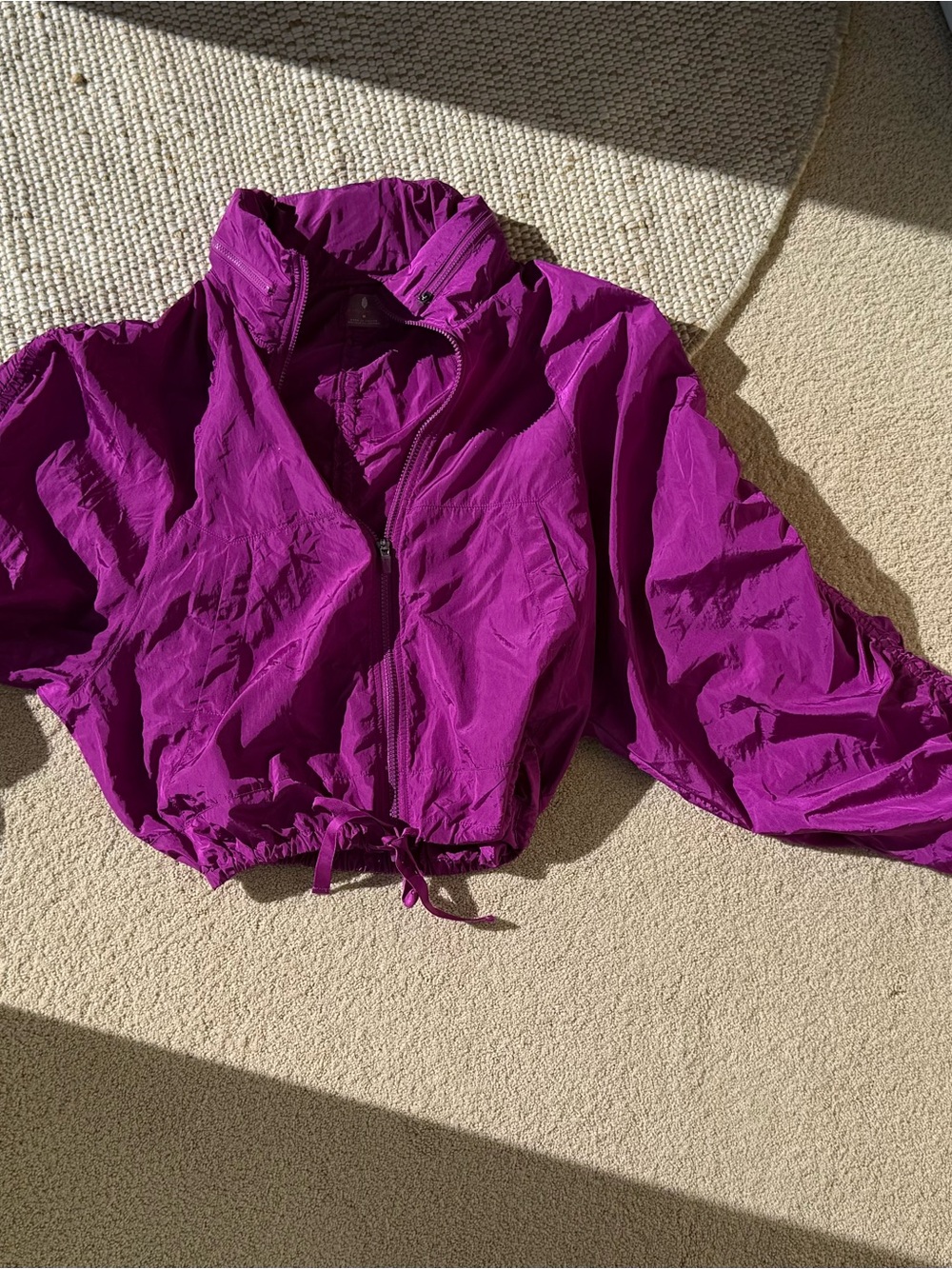 Free People FP Movement Way Home Packable Windbreaker Jacket - Vibrant Magenta